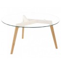 Oak and glass KosyForm D90 low table