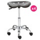 Set of 4 stools gray desktop dark KosyForm