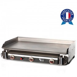 Plancha gas Tonio Trio 3 luci tutti in acciaio inox e piastra in acciaio inox