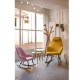 Rocking-chair Hygge en Tissu Jaune et Bois Eva KosyForm