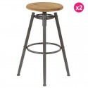 Set of 2 stools work Plan sitting Pin and feet Metal Soon KosyForm