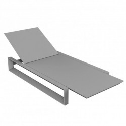 Deckchair long frame Vondom grey steel mat