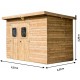 Thermabri Garden Shelter in Legno Massello di Habrita 19,69 m2 con tetto in acciaio