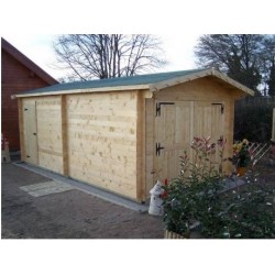 Massivholzgarage Habrita 21,7m2 mit Dielen 42mm