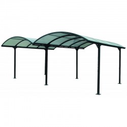 Carport 2 cars 4.85x6.00m aluminum and polycarbonate 6mm ANTI-UV Habrita