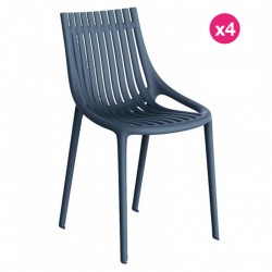 Lot de 4 Chaises Vondom Ibiza Bleu marine