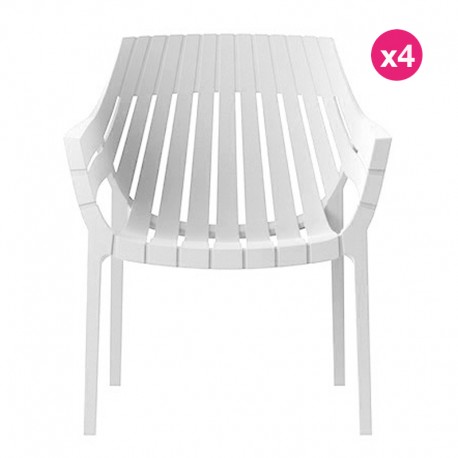 Lot de 4 fauteuils Vondom Spritz blanc