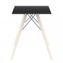 Tavolo da pranzo Vondom Faz Legno piano quadrato nero e piedini in rovere naturale