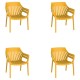 Set di 4 poltrone Vondom Spritz senape giallo