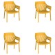 Set of 4 armchairs Vondom Spritz mustard yellow