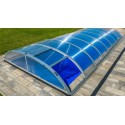 Zwembadschuilplaats in aluminium en polycarbonaat 390 x 642 x 75