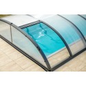 Rifugio per piscina in alluminio antracite e policarbonato 390 x 642 x 75