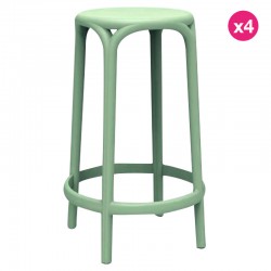 4-Hocker-Paket Brooklyn Vondom Sitzhöhe 66 Pickle