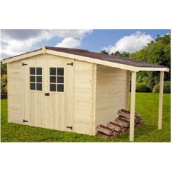 Garden shed Wood Habrita 5,06 m2 with awning 2.69 m2