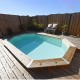Piscina Madera Ubbink Azura 400x750 H130 Liner Azul