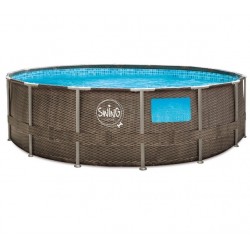 Piscina Swing Elite Round Design ratán 457x122 con ojo de buey