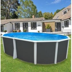 Piscina acima do solo TOI Ibiza Compact oval 550x366x132 com kit completo Antracite