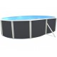 Oberirdischer Pool TOI Mallorca oval 550x366 mit komplettem Kit Anthrazit