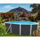 Above ground pool TOI Mallorca oval 550x366xH120 with complete kit Anthracite
