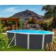 Piscina fuori terra TOI Mallorca ovale 550x366 con kit completo Antracite