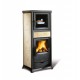 Wood stove with Nordica Extraflame Rossella oven plus 6.5kW cream