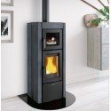 Poêle à bois avec Four Nordica Extraflame Ester Evo 9.5kW pierre Naturelle