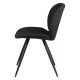 Lot de 2 Chaises Repas Ania Tissu Noir Piétement Métal Noir VeryForma