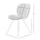 Set di 2 sedie da pranzo Ania Tessuto Blu Scuro Base Metallo Nero VeryForma