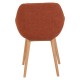 Set van 2 terracotta curlet effect theemaaltijd fauteuils met VeryForma massief eiken basis.