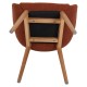 Set van 2 terracotta curlet effect theemaaltijd fauteuils met VeryForma massief eiken basis.