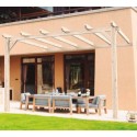 Pérgola adosada en madera en bruto Cádiz 4x3m 12m2