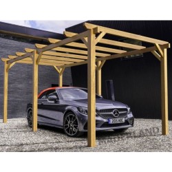 Wooden carport for cars 6x3m Badajoz 18m2 Maderland