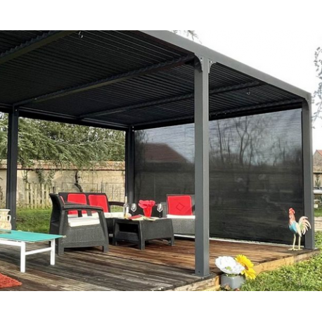 Vorhang-Seitenmarkise Bioklimatische Pergola Habrita 3,6 m