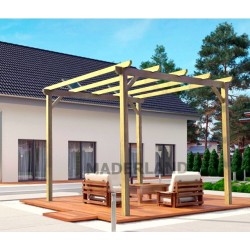 Vrijstaande pergola in massief hout Madrid 3x3m 9m2 Vrijstaande pergola in massief hout Madrid 3x3m 9m2