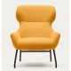 Sillón Lina en tejido de rizo mostaza y acero VeryForma