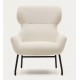 Lina armchair in white terry fabric and VeryForma steel