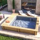 Piscina urbana de madeira conectada Cobertura de aquecimento Filtration Square 420 BWT
