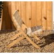 Beli opklapbare fauteuil in massief hout en crèmekleurig touw VeryForma