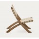 Beli opklapbare fauteuil in massief hout en crèmekleurig touw VeryForma