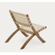 Sedia Arvin Swirl in tessuto ciniglia beige e gambe in legno di rovere VeryForma