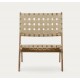 Beli opklapbare fauteuil in massief hout en crèmekleurig touw VeryForma