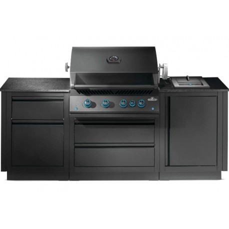 OASIS® 105 Napoleon Negro Mate Serie 700 Sizzle Zone® Cocina al aire libre lateral