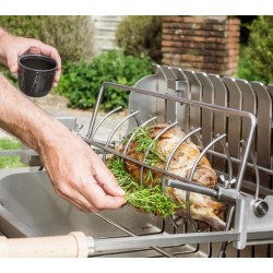 Le Marquier Mendy Barbacoa de acero inoxidable con asador