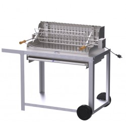 Le Marquier Irissarry Stainless Steel Barbecue with Cart and Rotisserie