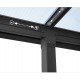 Olympia 3x7,30m grijze aluminium en Canopia polycarbonaat wandpergola